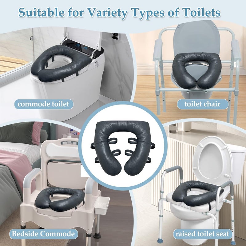 KAVIL Bedside Commode Seat Cushion Toilet Seat Padded Soft Shower Chair Seat Round Cover For Seniors, Elderly After Surgery Pressure Relief Portable Toilet Commode Seat Padded Easy Clean - Image 5